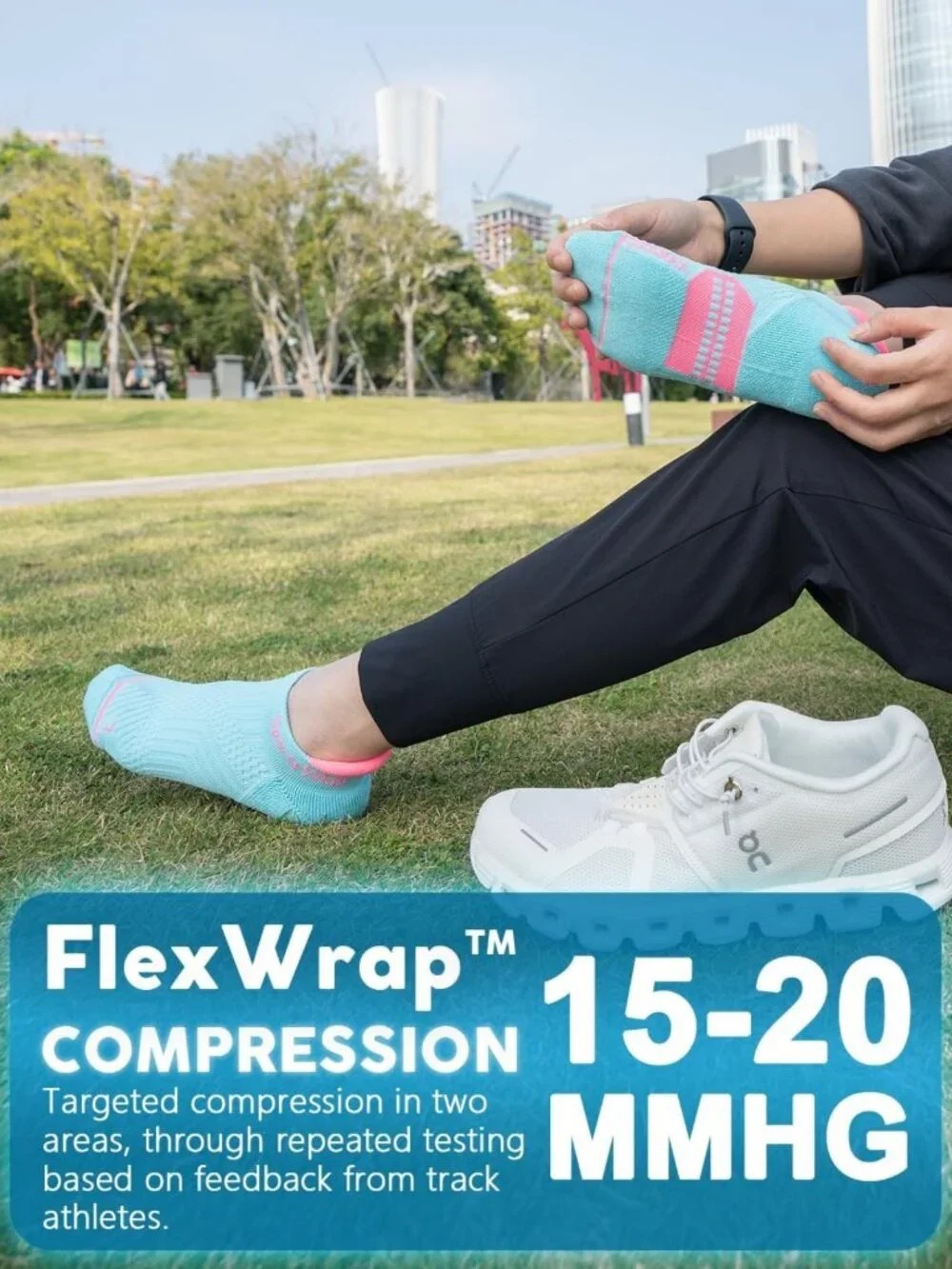 Women's Compression No Show Athletic Socks - Coolmax Bamboo Viscose